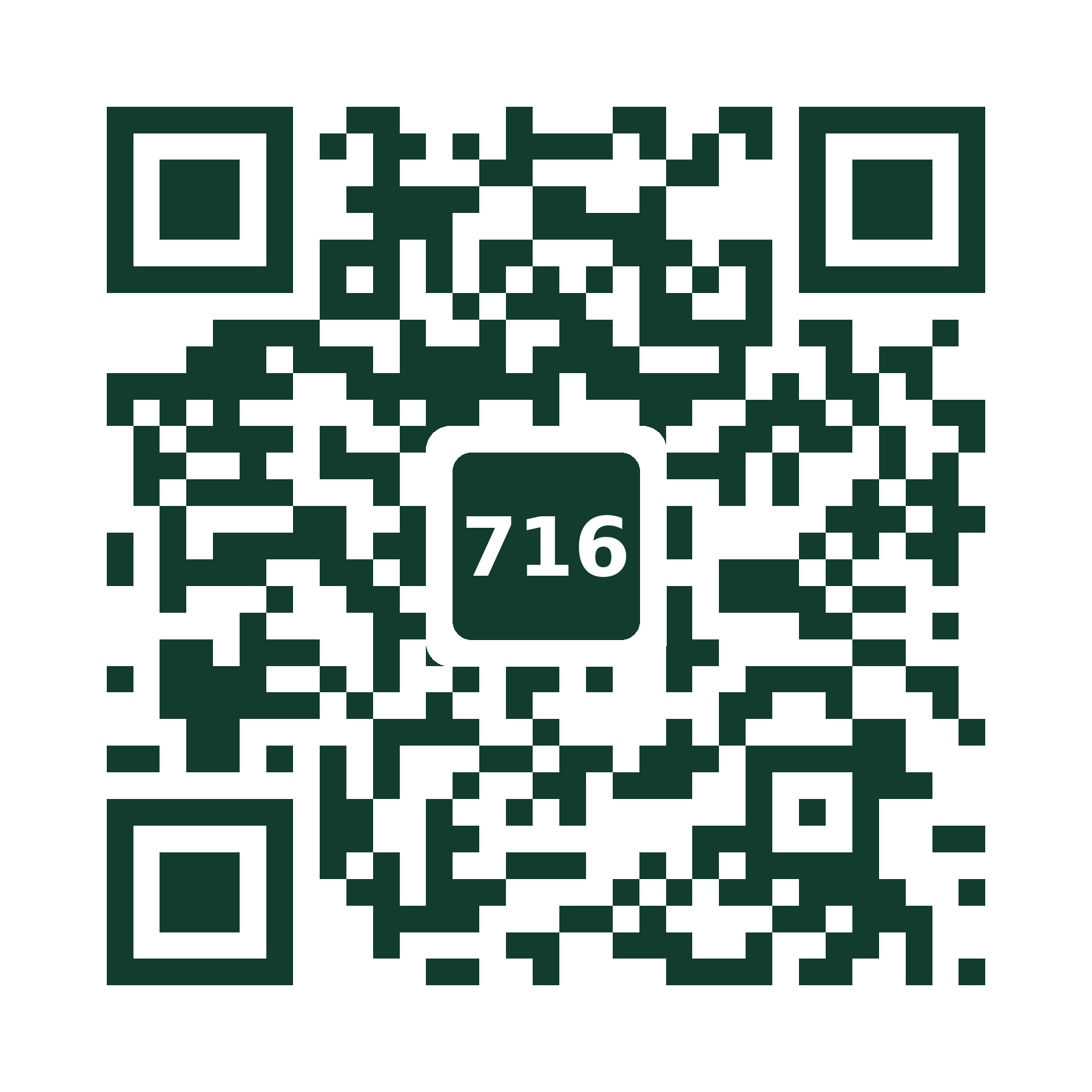 716 Garden Guide QR code with 716 in the center